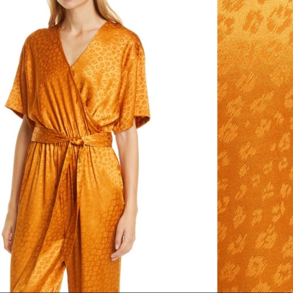NWT Joie Tau Leopard Jumpsuit in Copper Sz Large - Picture 10 of 12